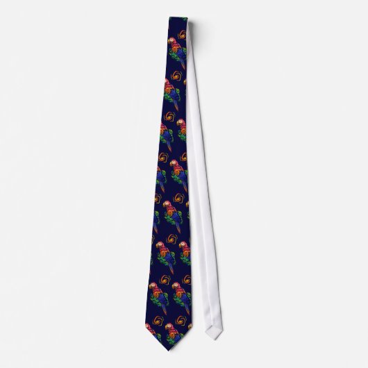 Scarlet Macaw Tropische necktie Stropdas (Voorkant)