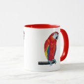 Scarlet Macaw Wildlife Rode Ringer Koffie Mok Cup (Voorkant rechts)