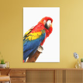 Scarlet Macaw Wrapped Canvas Print (Insitu (Woonkamer))