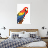 Scarlet Macaw Wrapped Canvas Print (Insitu (Slaapkamer))