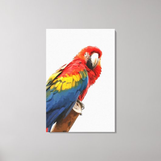 Scarlet Macaw Wrapped Canvas Print (Voorkant)
