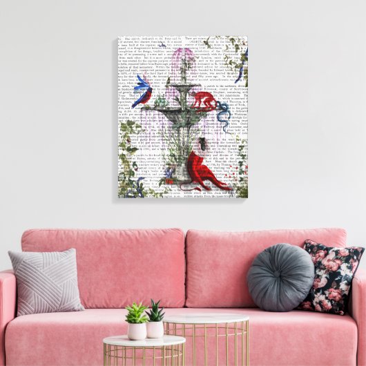 Scarlet Monkey Canvas Afdruk (Insitu (Woonkamer))