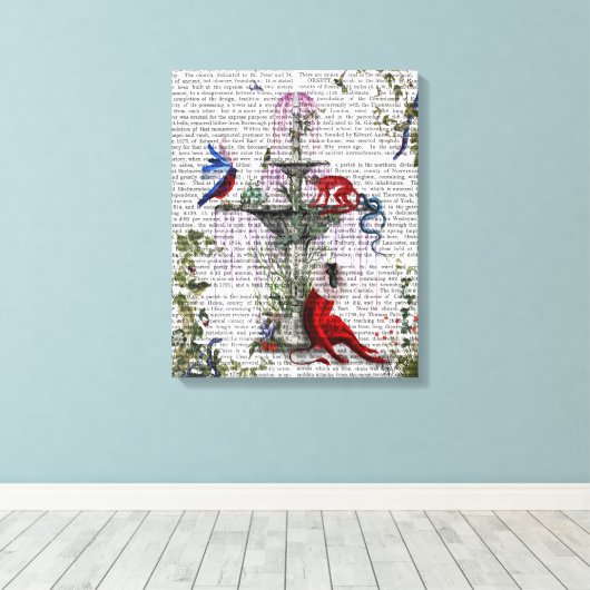 Scarlet Monkey Canvas Afdruk (Insitu (Houten vloer))