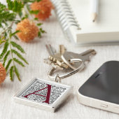 Scarlet Monogram "A" met wervelingen - Sleutelhang Sleutelhanger (Zijkant)