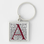 Scarlet Monogram "A" met wervelingen - Sleutelhang Sleutelhanger (Voorkant)