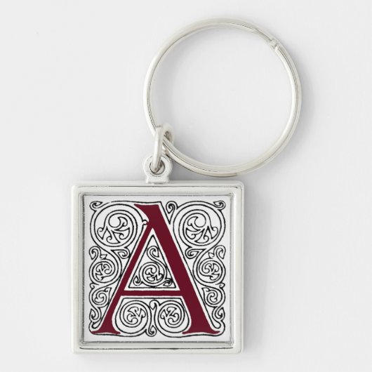 Scarlet Monogram "A" met wervelingen - Sleutelhang Sleutelhanger (Voorkant)