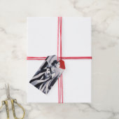 Scarlet Moon: Gestileerde vrouw in monochroom land Cadeaulabel (Met Touw)