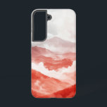 Scarlet Mountain Layers telefoonhoesje Samsung Galaxy Hoesje<br><div class="desc">Dit ontwerp is voorzien van zachte,  vloeiende berglagen in de kleuren rood en wit,  waardoor een vredig,  modern landschap ontstaat.</div>