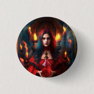 Scarlet Mystic Button 2 1/4 inch