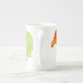 Scarlet Nasturtia, Waterverf en inkt op wit Porselein Kop (Achterkant)