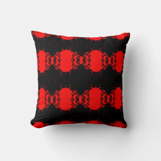Scarlet Noir – Rood & Zwart Sierlijk Geometrisch  Kussen