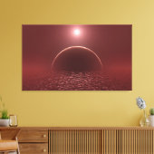 Scarlet Ocean Moon Canvas Afdruk (Insitu (Woonkamer))