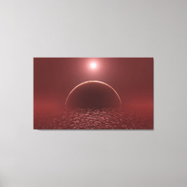 Scarlet Ocean Moon Canvas Afdruk
