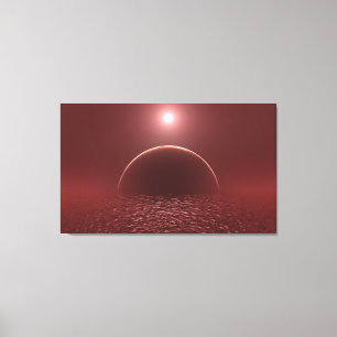 Scarlet Ocean Moon Canvas Afdruk