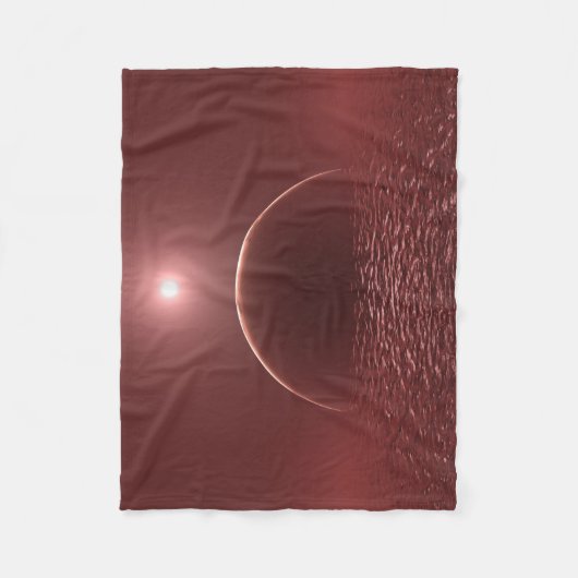 Scarlet Ocean Moon Fleece Deken (Voorkant)