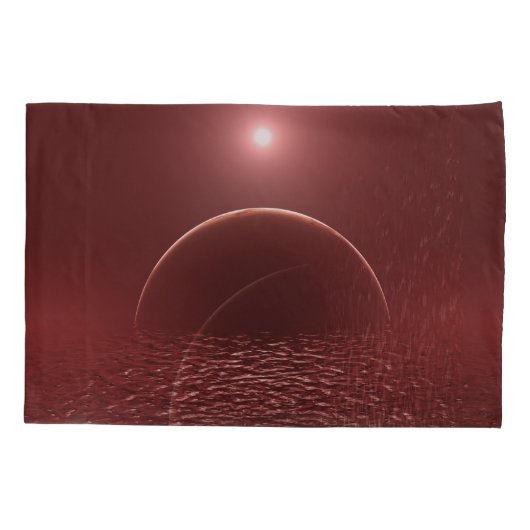 Scarlet Ocean Moon Kussensloop (Achterkant)