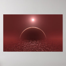 Scarlet Ocean Moon Poster