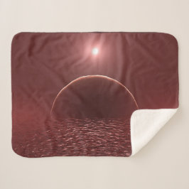 Scarlet Ocean Moon Sherpa Deken