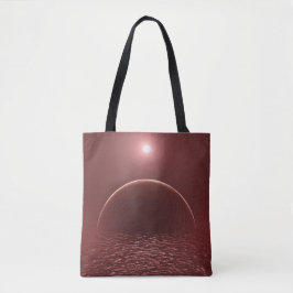 Scarlet Ocean Moon Tote Bag