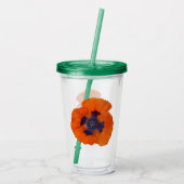 Scarlet Oranje Poppy 1 Acryl Drinkbeker (Achterkant)