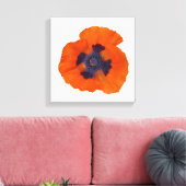 Scarlet Oranje Poppy 1 Canvas Afdruk (Insitu (Woonkamer))