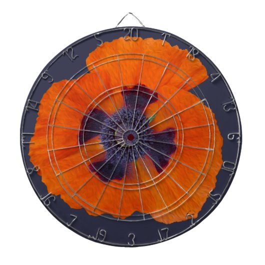 Scarlet Oranje Poppy 1 Dartbord (Voorkant)