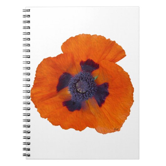 Scarlet Oranje Poppy 1 Notitieboek (Voorkant)