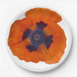 Scarlet Oranje Poppy 1 Papieren Bordje