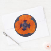 Scarlet Oranje Poppy 1 Ronde Sticker (Envelop)