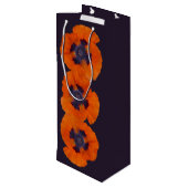 Scarlet Oranje Poppy 1 Wijn Cadeautas (Achterkant Gekanteld)