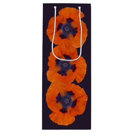 Scarlet Oranje Poppy 1 Wijn Cadeautas (Voorkant)