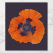 Scarlet Oranje Poppy 1 Wijn Etiket (Enkel label)