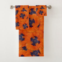 Scarlet Oranje Poppy Seamless Pattern Bad Handdoek
