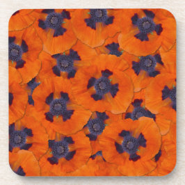 Scarlet Oranje Poppy Seamless Pattern Bier Onderzetter