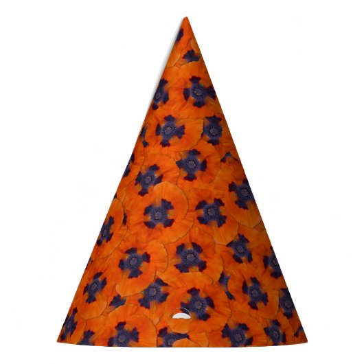 Scarlet Oranje Poppy Seamless Pattern Feesthoedjes (Links)