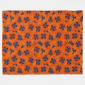 Scarlet Oranje Poppy Seamless Pattern Fleece Deken (Voorkant (Horizontaal))