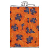 Scarlet Oranje Poppy Seamless Pattern Heupfles (Achterkant)