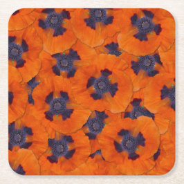 Scarlet Oranje Poppy Seamless Pattern Kartonnen Onderzetters