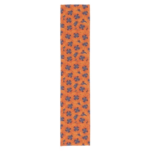 Scarlet Oranje Poppy Seamless Pattern Korte Tafelloper (Voorkant)