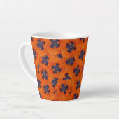 Scarlet Oranje Poppy Seamless Pattern Latte Mok (Linkerhoek)
