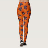 Scarlet Oranje Poppy Seamless Pattern Leggings (Achterkant)