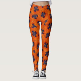 Scarlet Oranje Poppy Seamless Pattern Leggings