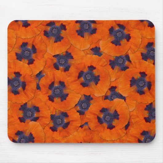 Scarlet Oranje Poppy Seamless Pattern Muismat (Voorkant)