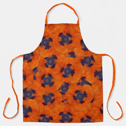 Scarlet Oranje Poppy Seamless Pattern Schort (Voorkant)