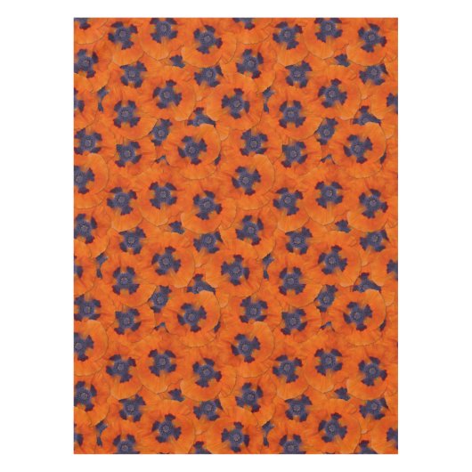 Scarlet Oranje Poppy Seamless Pattern Tafelkleed (Voorkant)