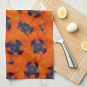 Scarlet Oranje Poppy Seamless Pattern Theedoek (Quarter Fold)