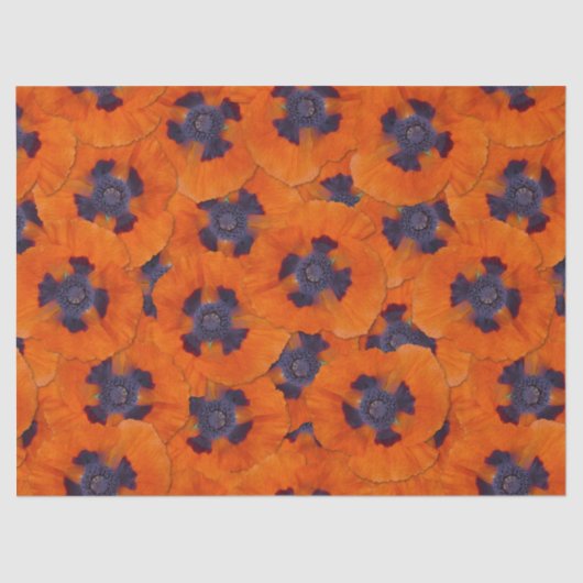 Scarlet Oranje Poppy Seamless Pattern Tissuepapier (Voorkant)