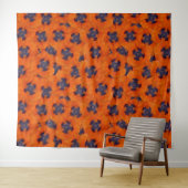 Scarlet Oranje Poppy Seamless Pattern Wandkleed (In Situ (horizontaal))