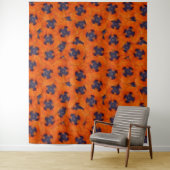 Scarlet Oranje Poppy Seamless Pattern Wandkleed (In situ)