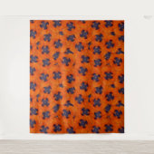 Scarlet Oranje Poppy Seamless Pattern Wandkleed (Voorkant)